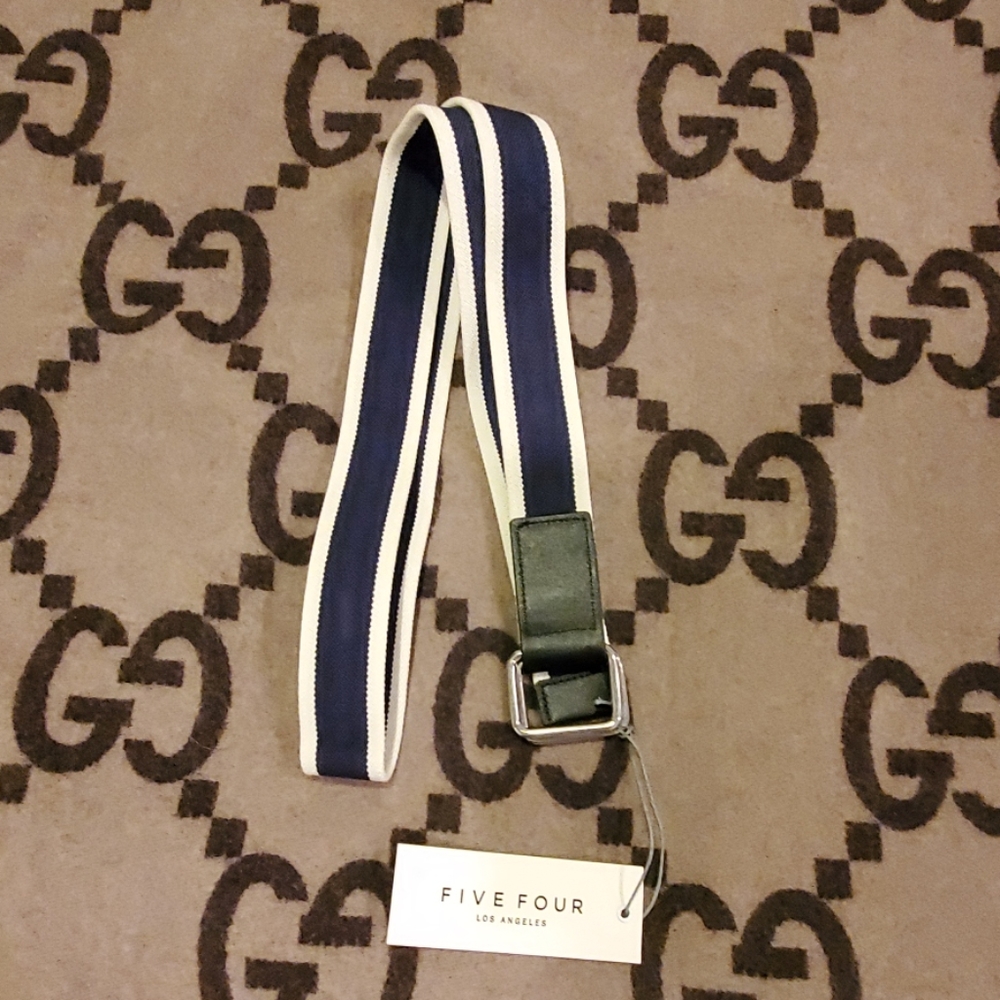 White and blue Five Four belt